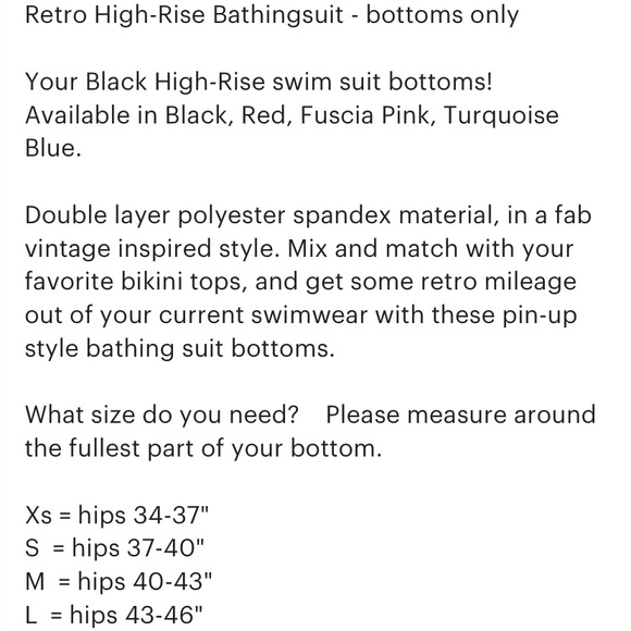 Brand new Etsy handmade black high-waisted retro boyshort swim bottoms - Picture 10 of 10